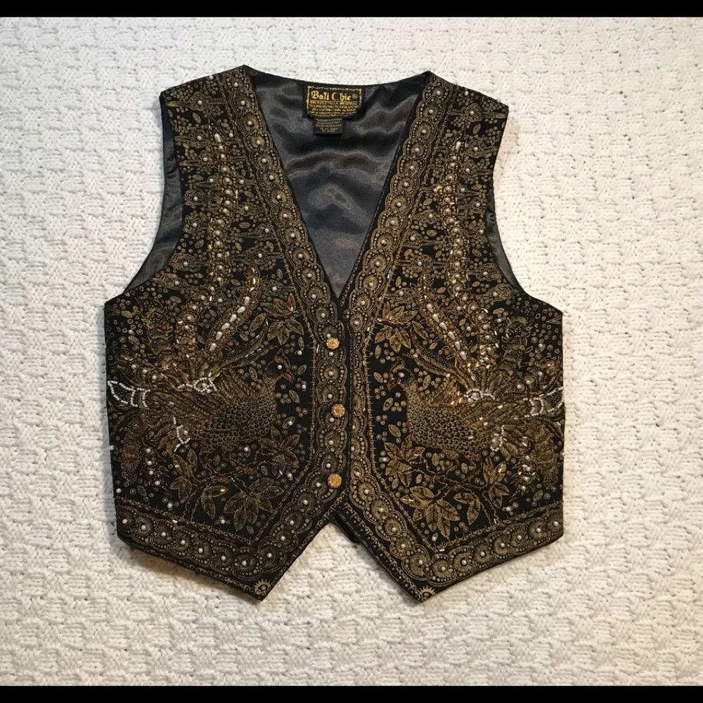 Bali Chic Beaded Vest One Size/Talla - Picture 2 of 5